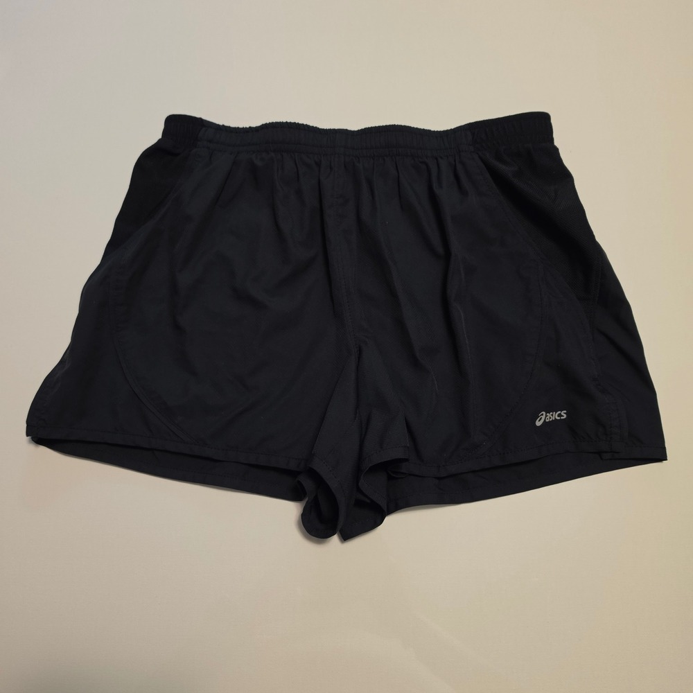 ASICS Running Athletic Gym Shorts Solid Black Size Small